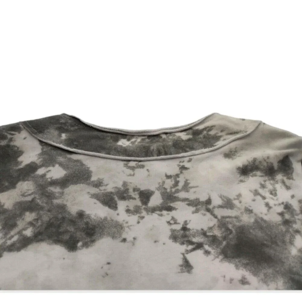 Nommo Woman Jacket Sz S Gray Long Sleeve Lightweight Distressed Trim Tie Dye - Picture 4 of 6